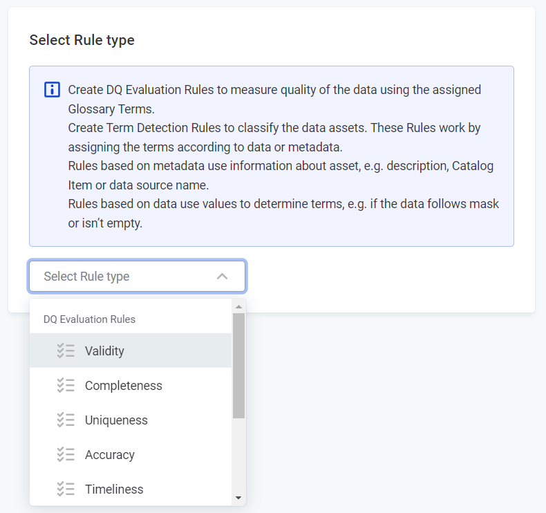 Select rule type