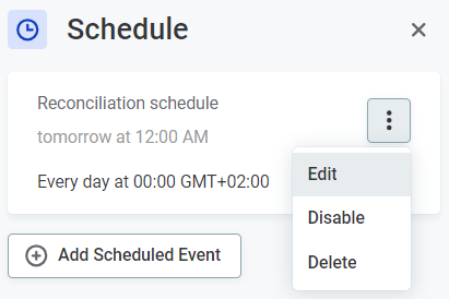 Edit scheduled events