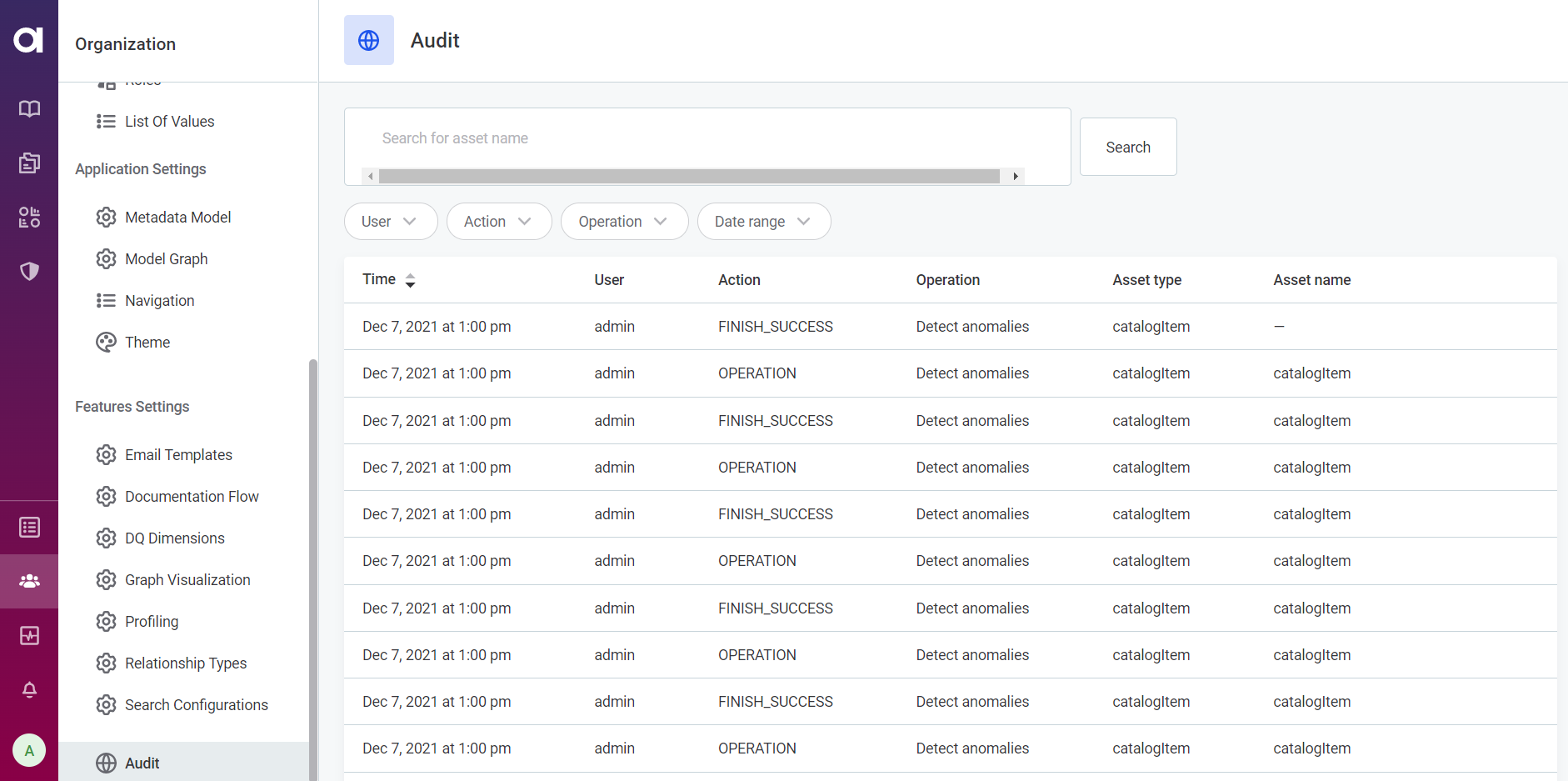 ataccama 13.5.0 release notes audit