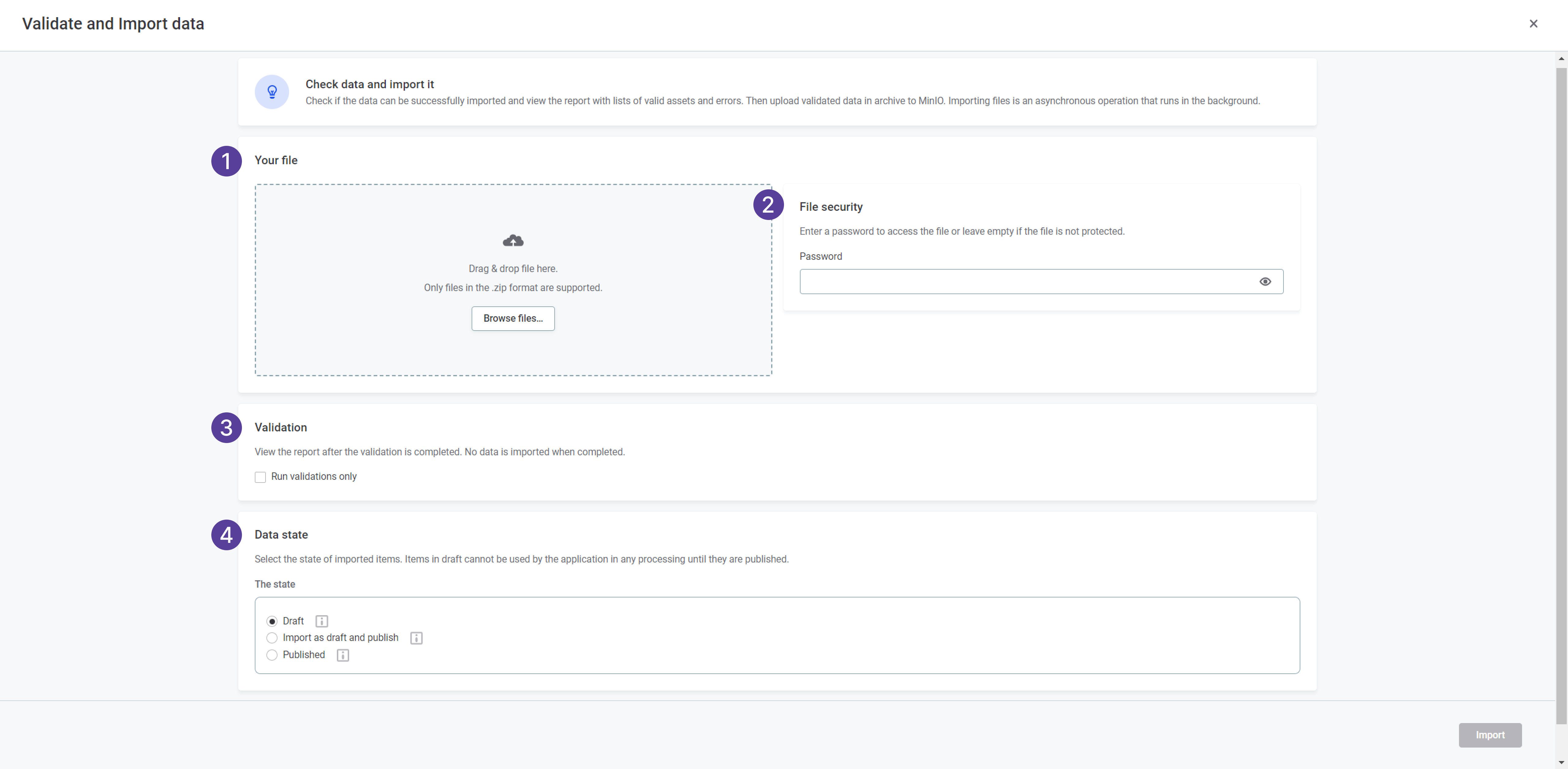 Configure import