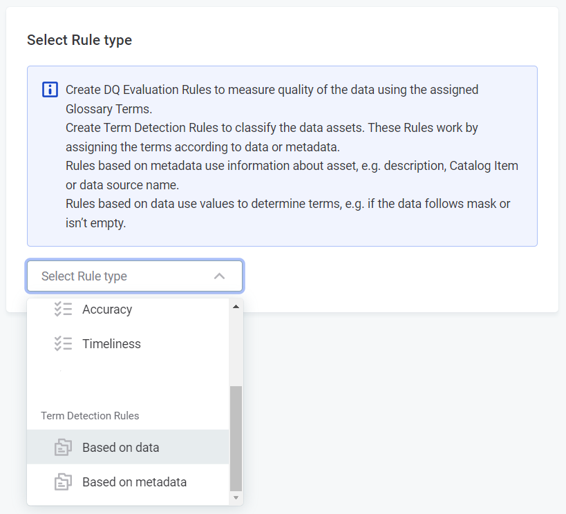 Select rule type