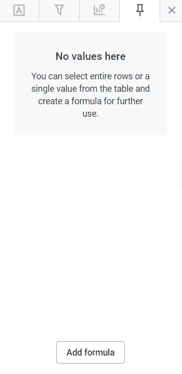 advanced features pinned values formulas pin values pinned values tab empty