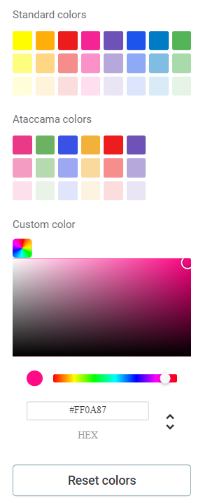 build a visualization configure custom attributes custom color menu