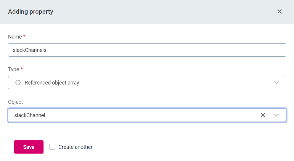 Add referenced object array property