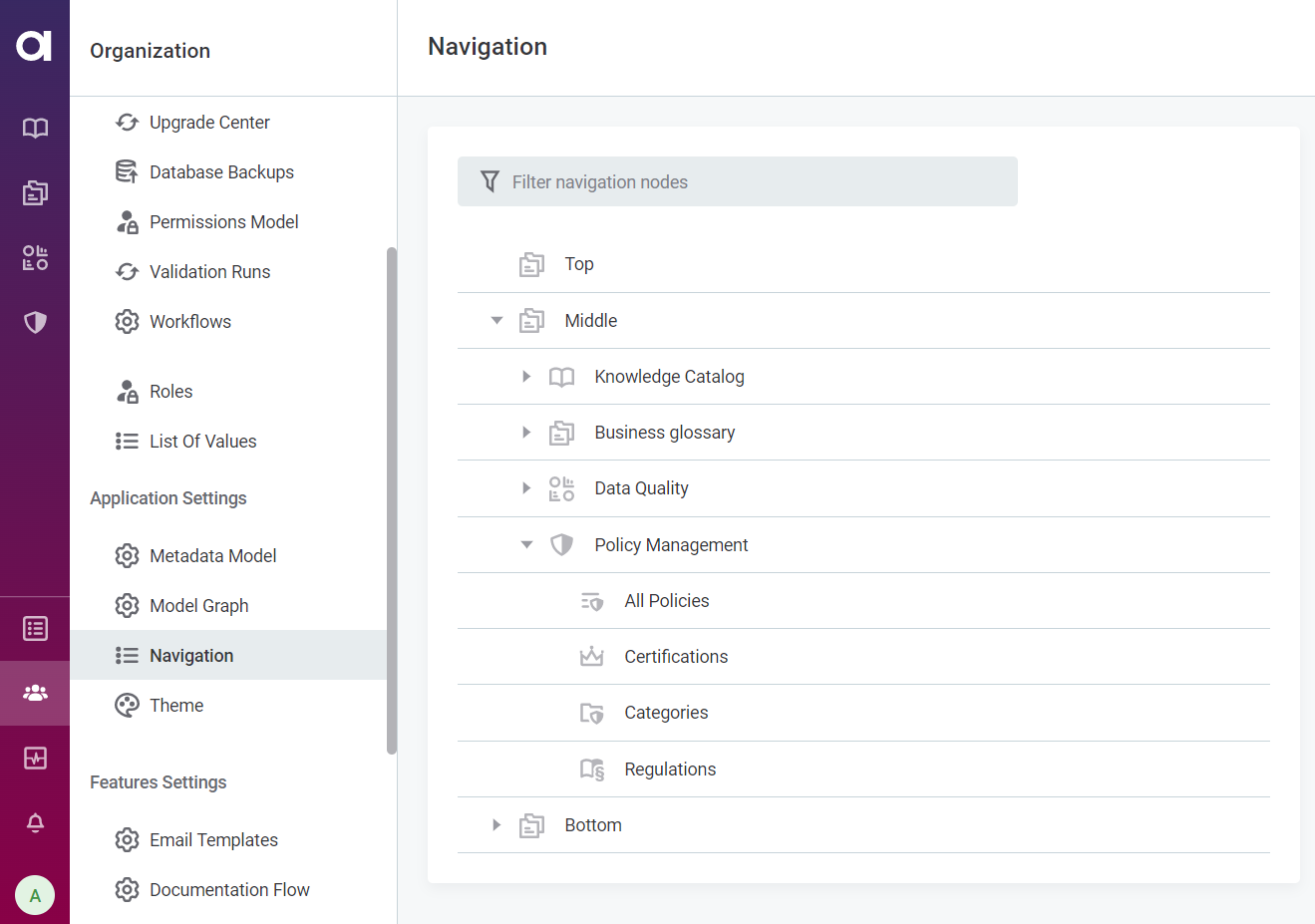 certifications changed navigation