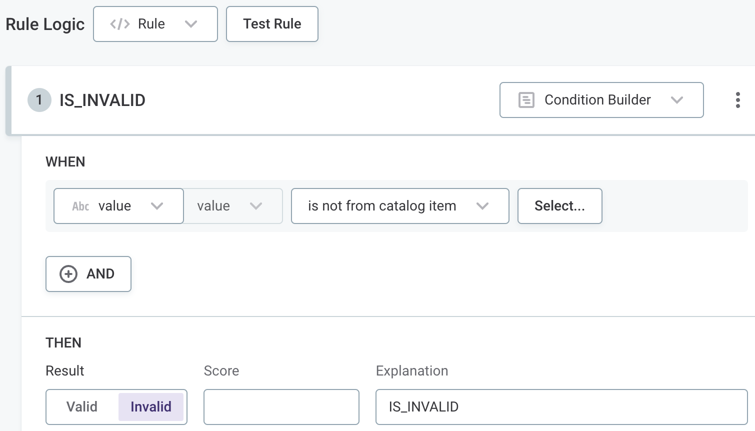 Define When rule condition