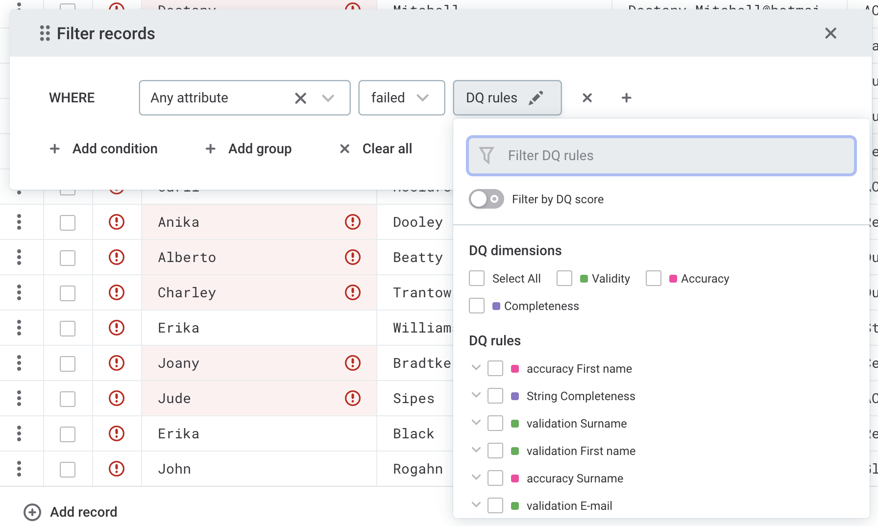 ataccama 14.3.0 release notes filters dq filters