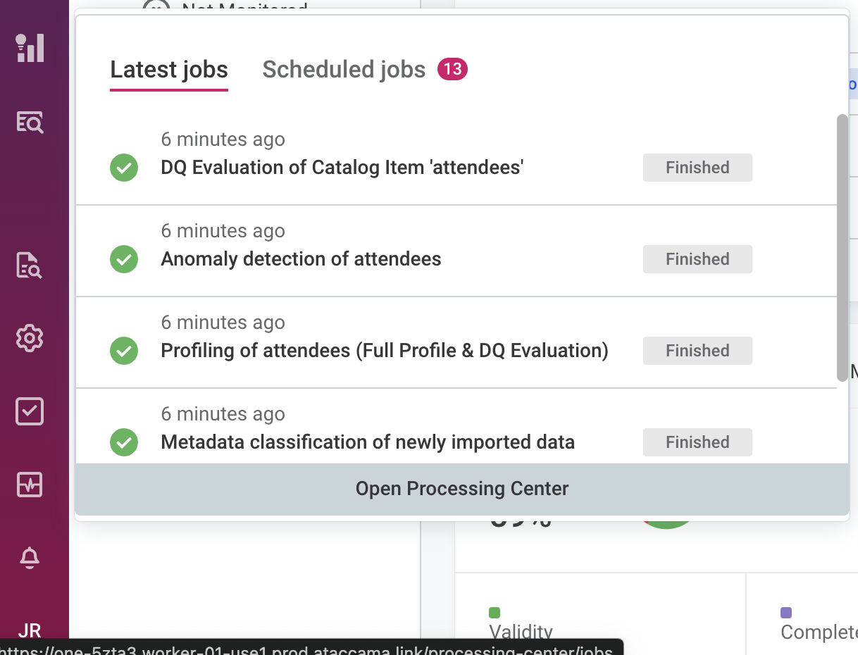 Track profiling progress