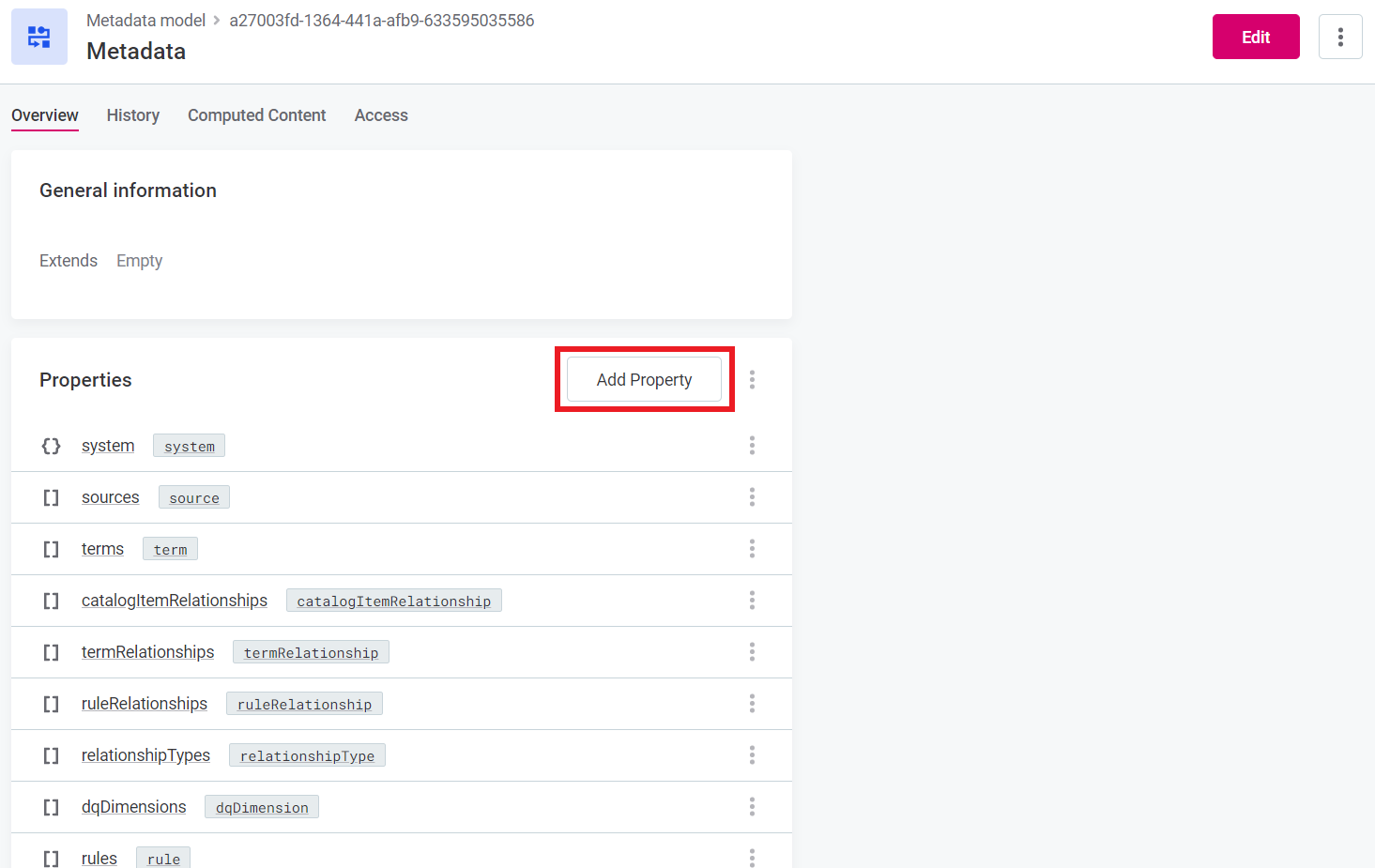 add property to the metadata entity