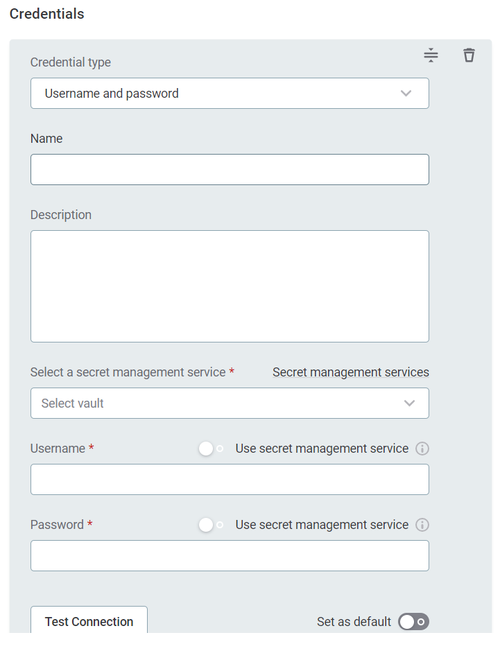 Username and password