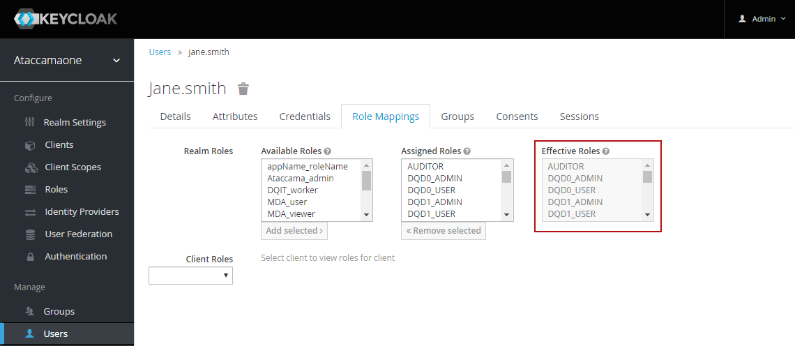 Keycloak role mappings