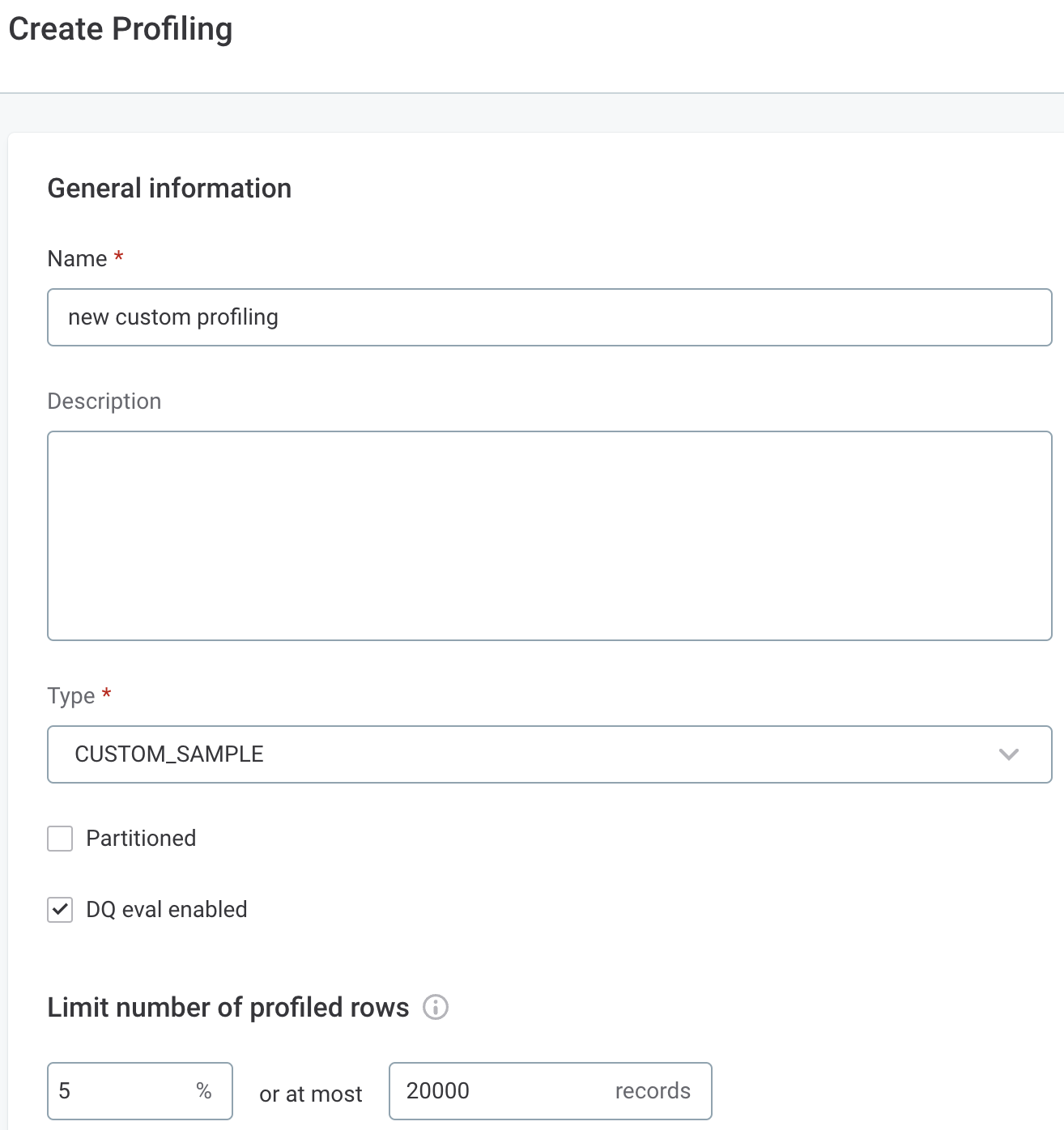 Configure sample profiling