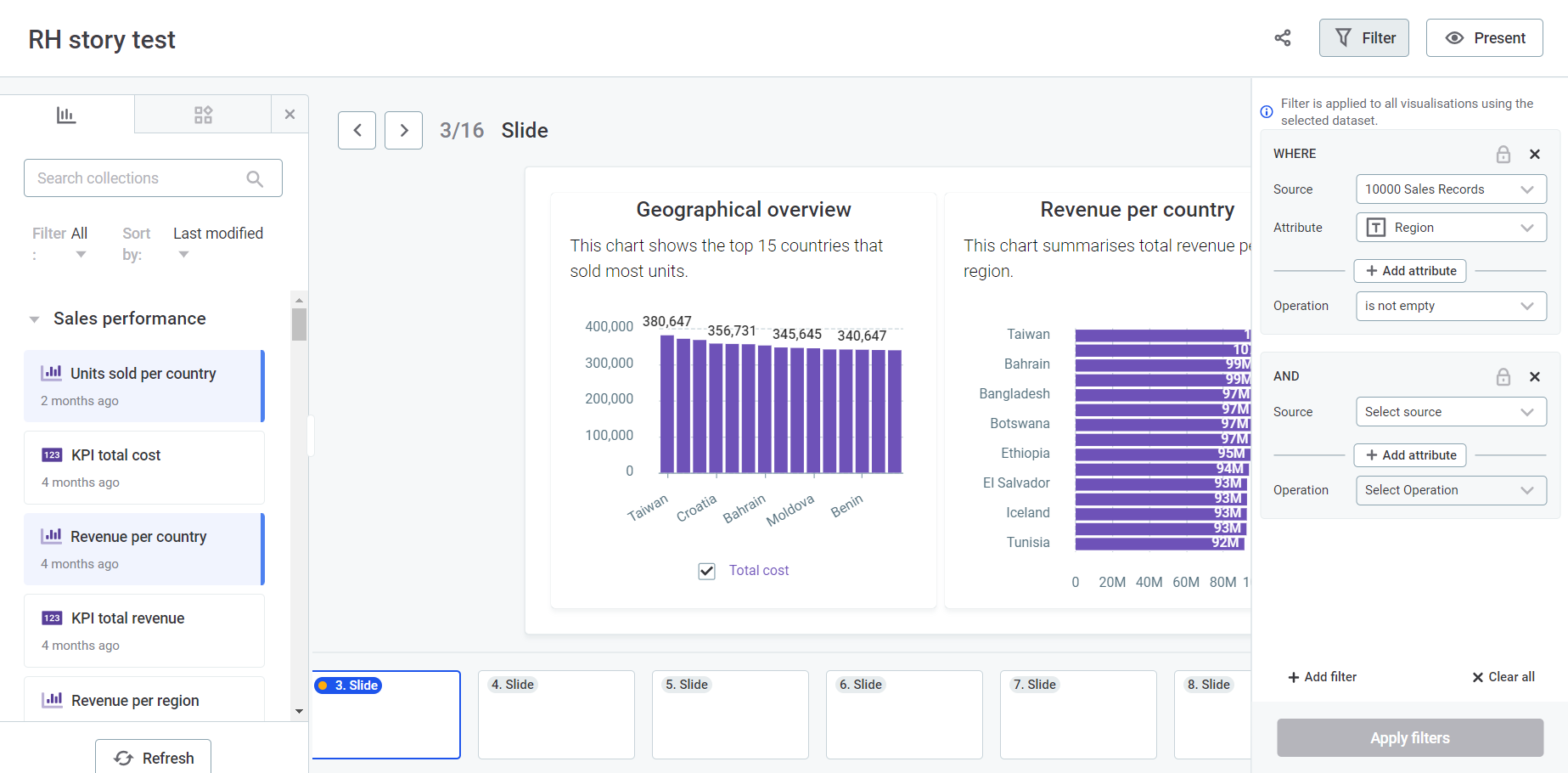 stories filters filters button select data source attributes