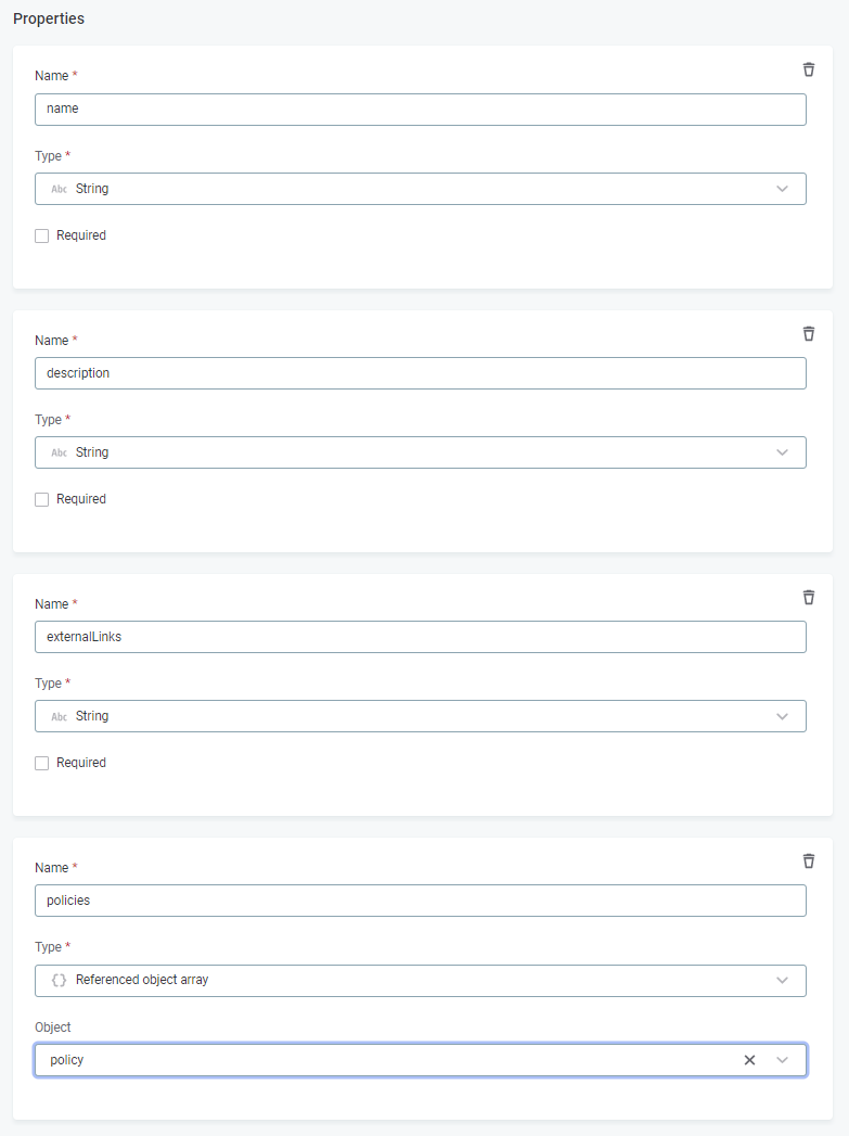 certifications entity properties configuration