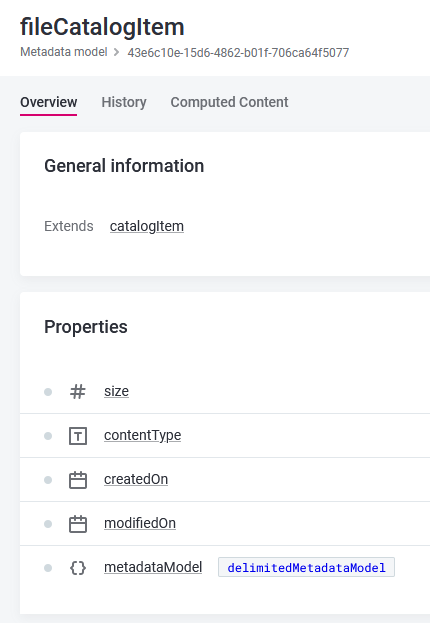 Extension example fileCatalogItem properties