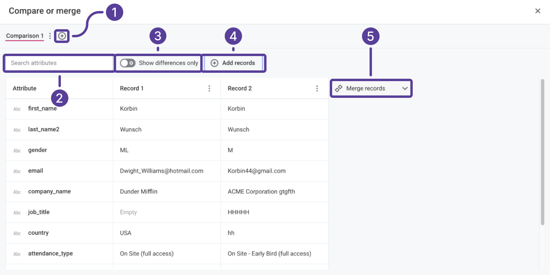 Compare and merge available options