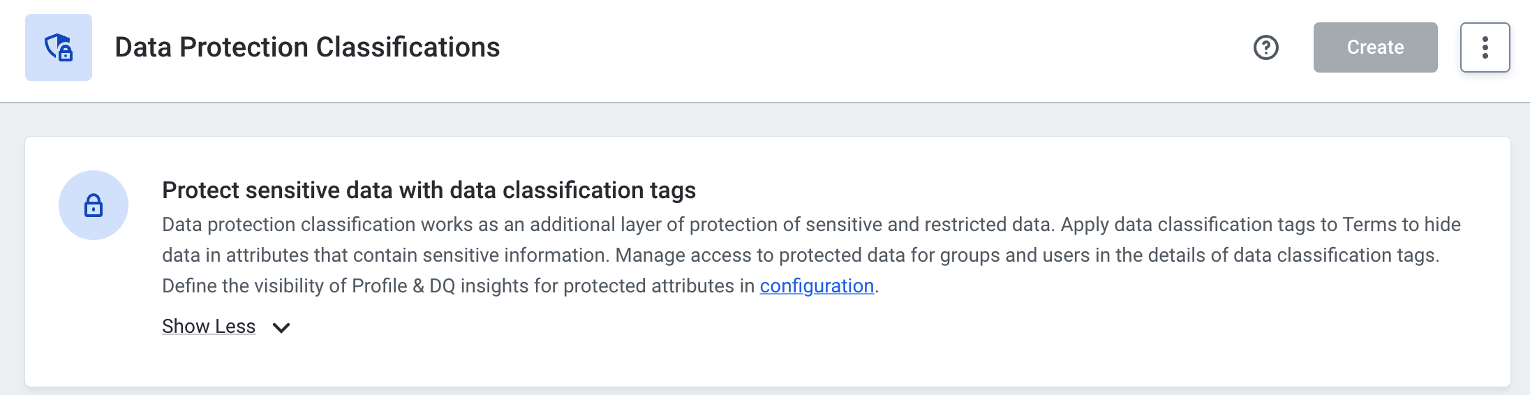 Profile & DQ insights sensitive data configuration