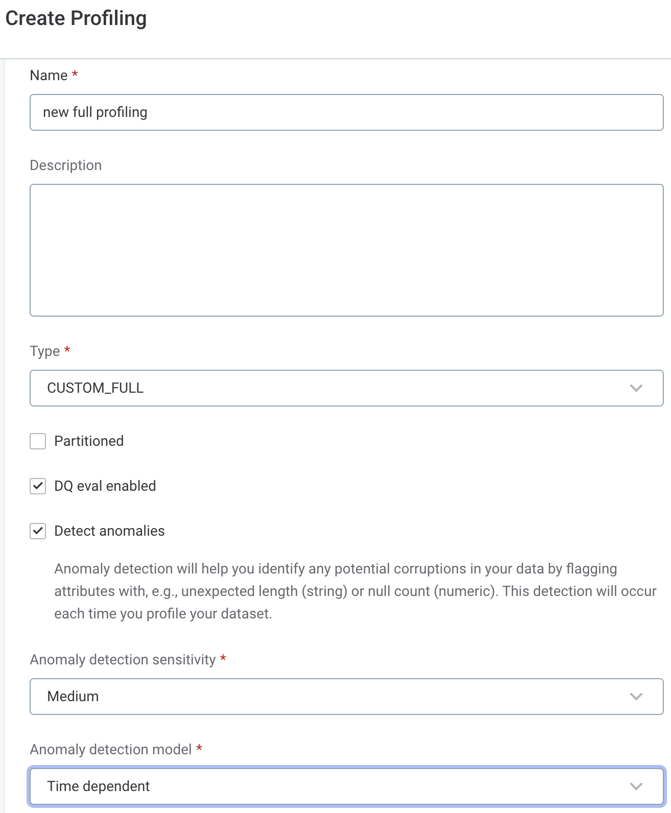 Configure full profiling