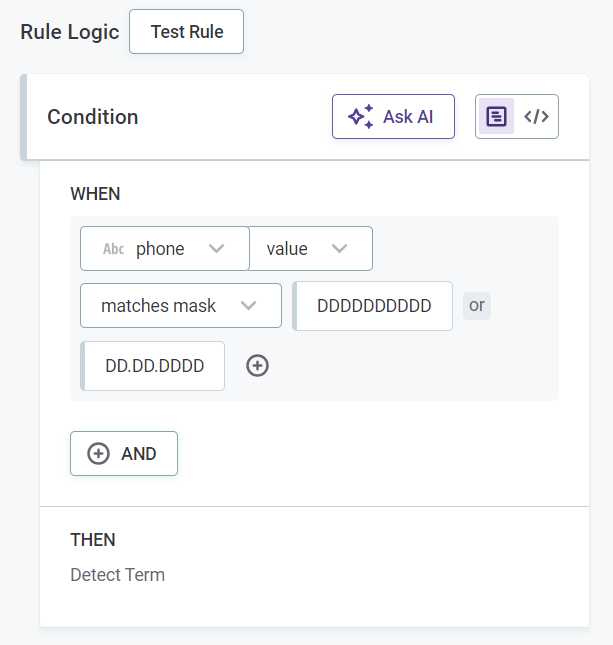 Rule from mask results