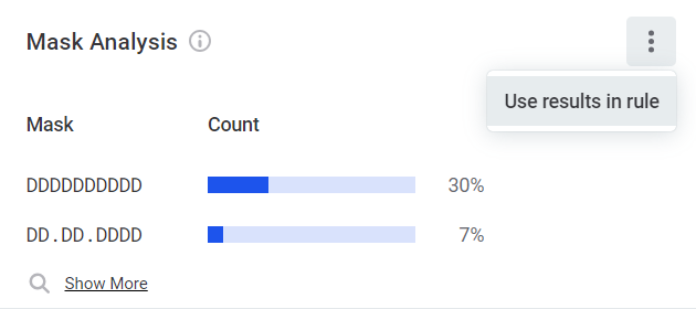 Use mask results in rule