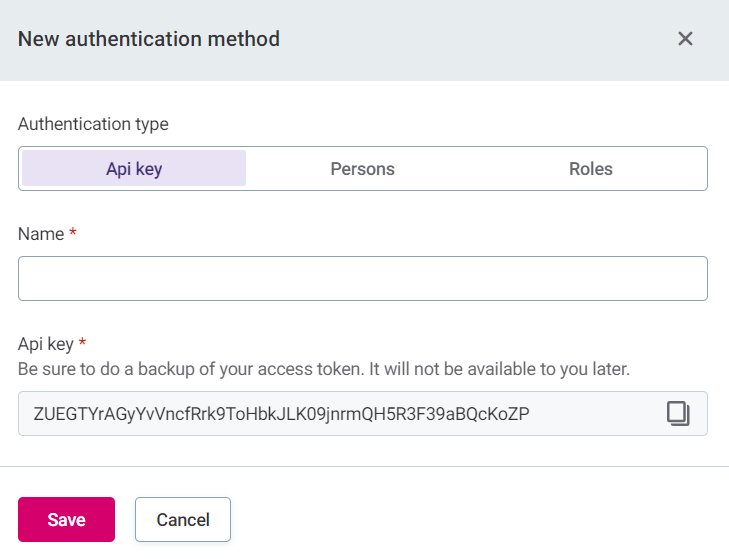 Auth API key