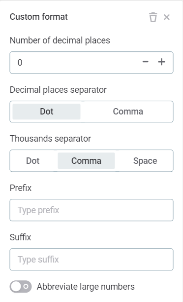 format your values number formatting custom