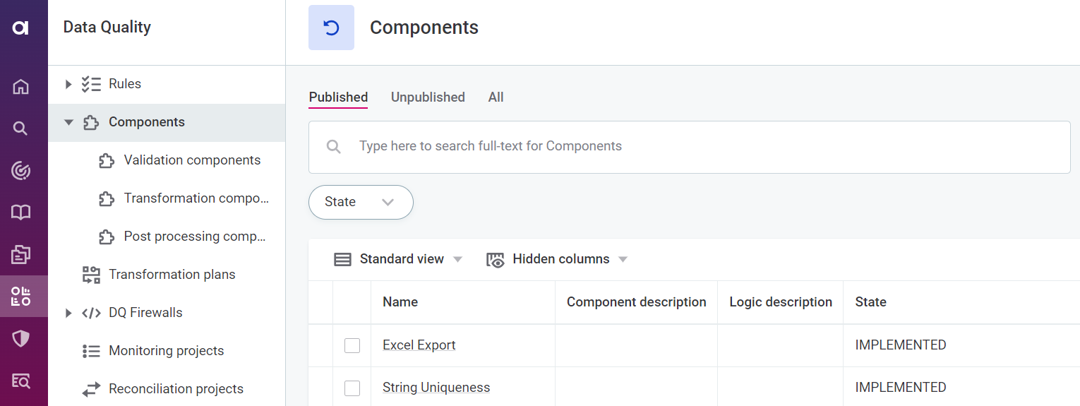 components list ONE