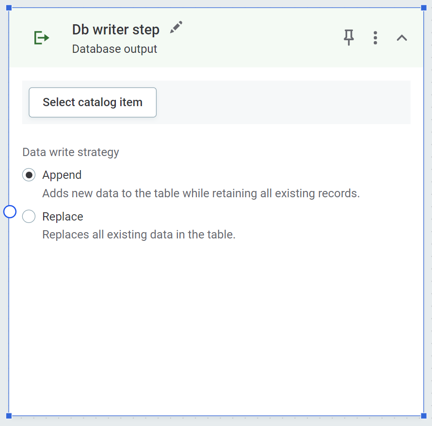 Database output step