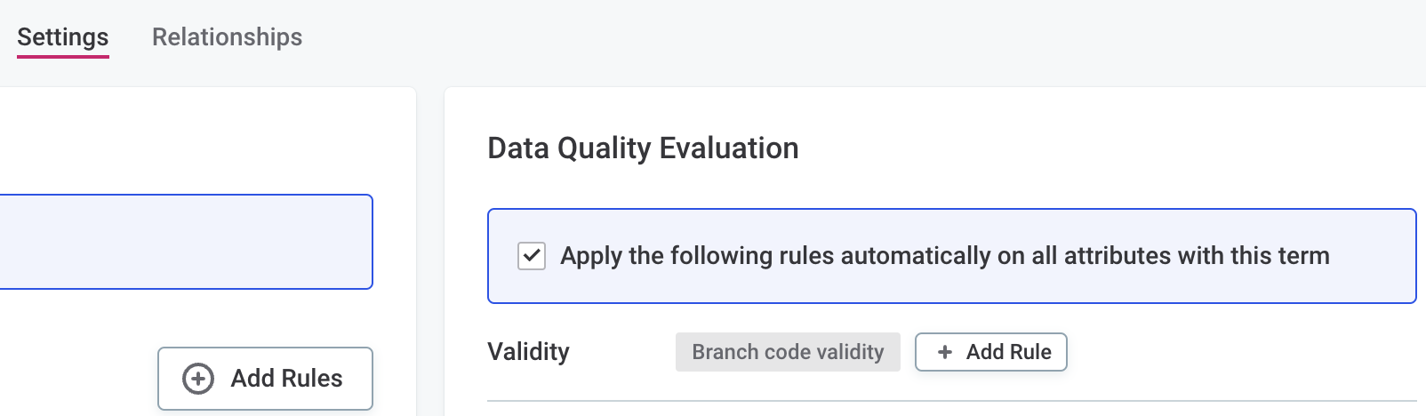 Use term for DQ evaluation