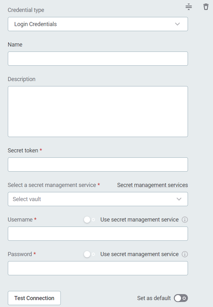 Login credentials