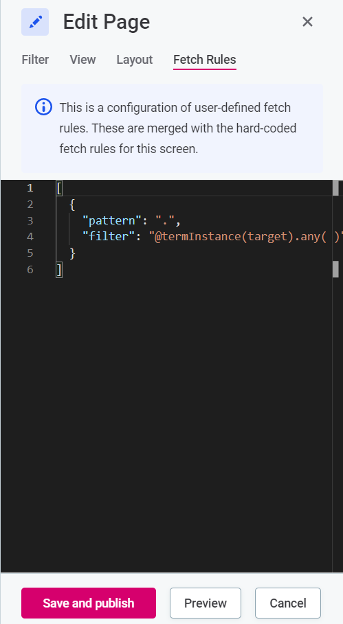 Fetch rules