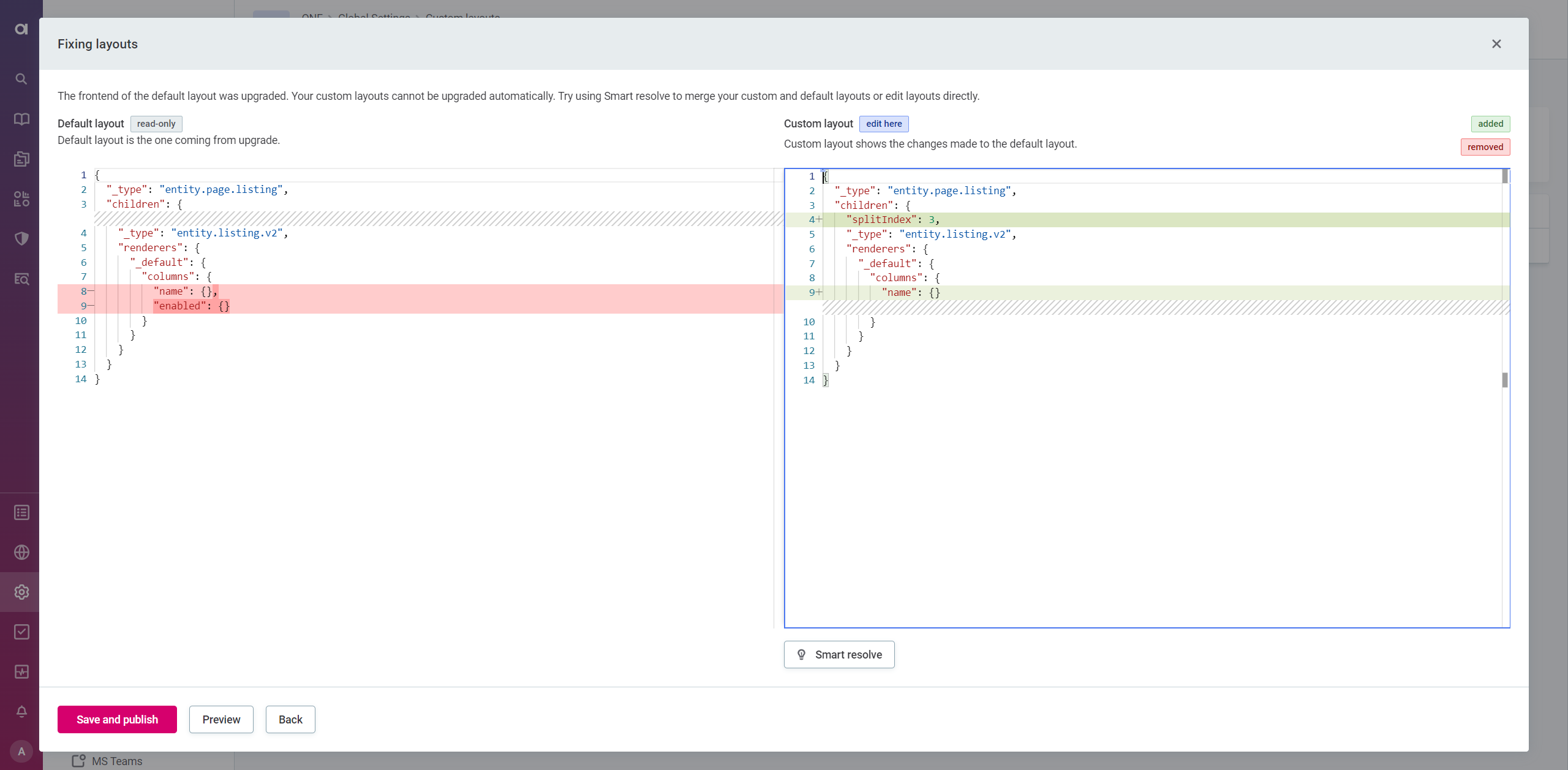 Fixing layouts