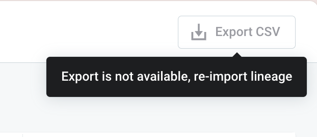 Export CSV is not available