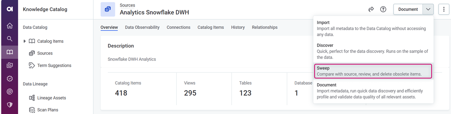 Run Sweep documentation flow