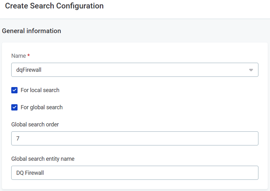 Search configuration - General information