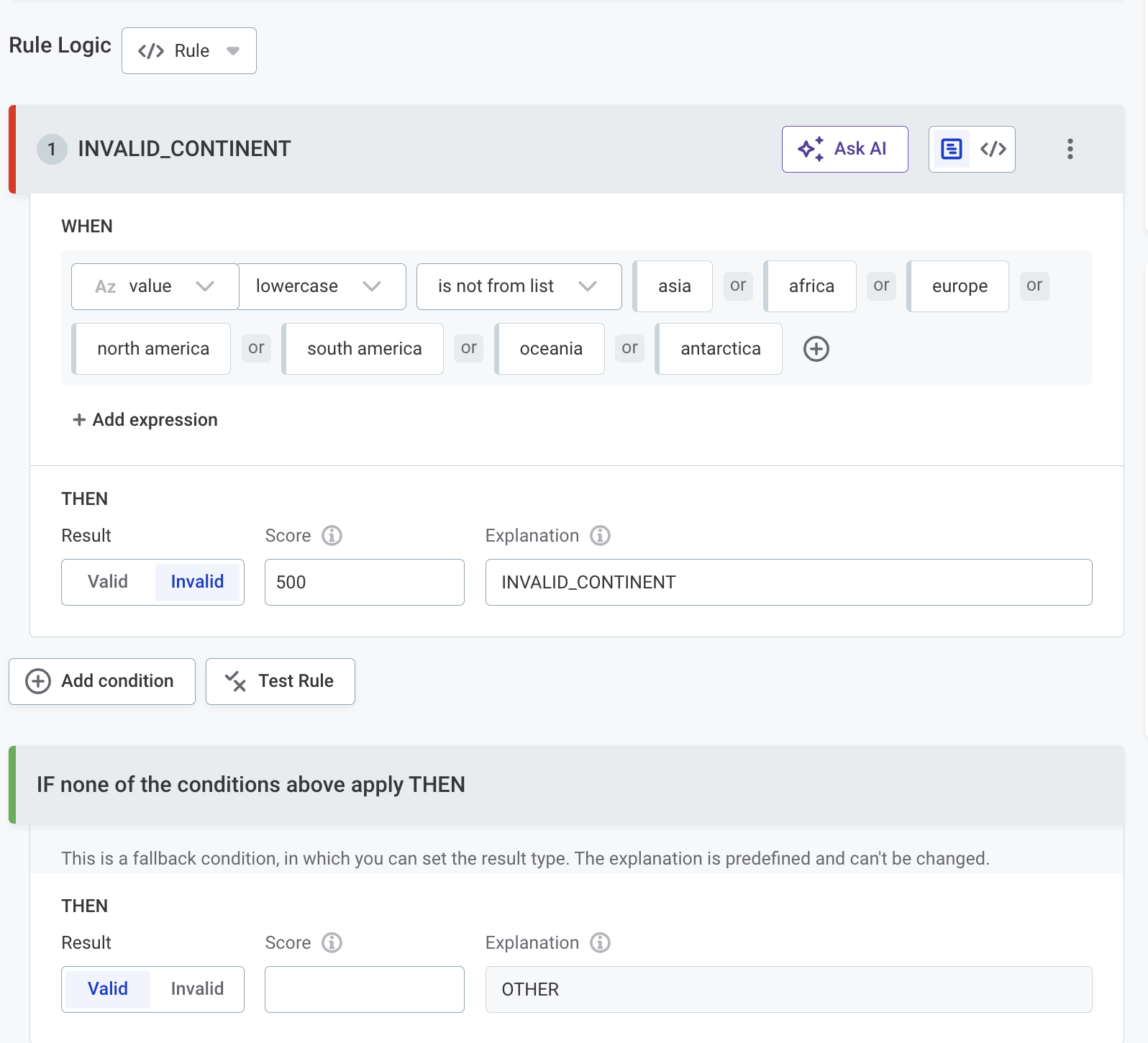 Example of translated DMF output