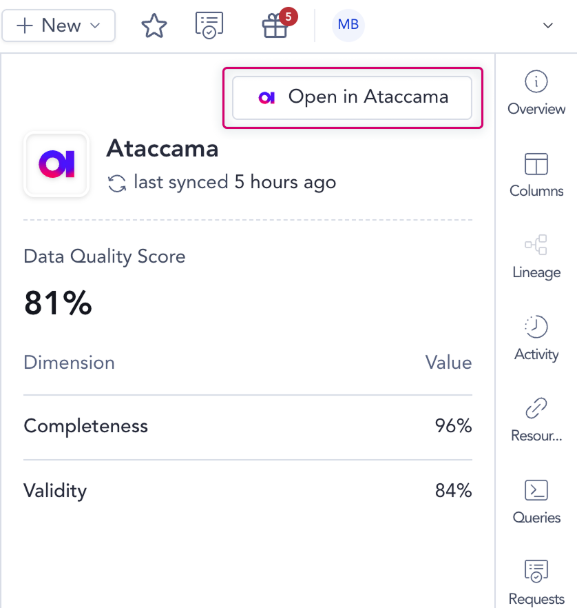 Access catalog items from Atlan