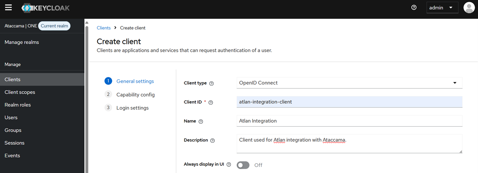 Set up Keycloak client