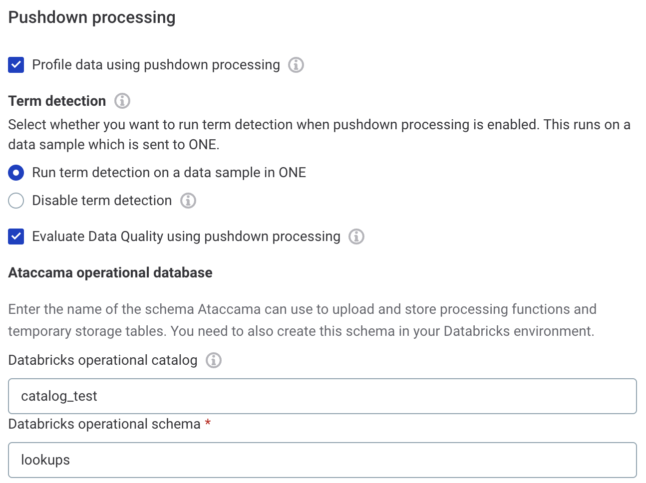 Ataccama operational database