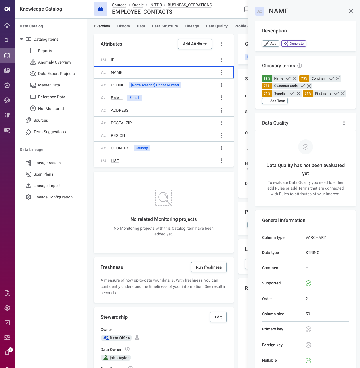 term suggestions attribute sidebar