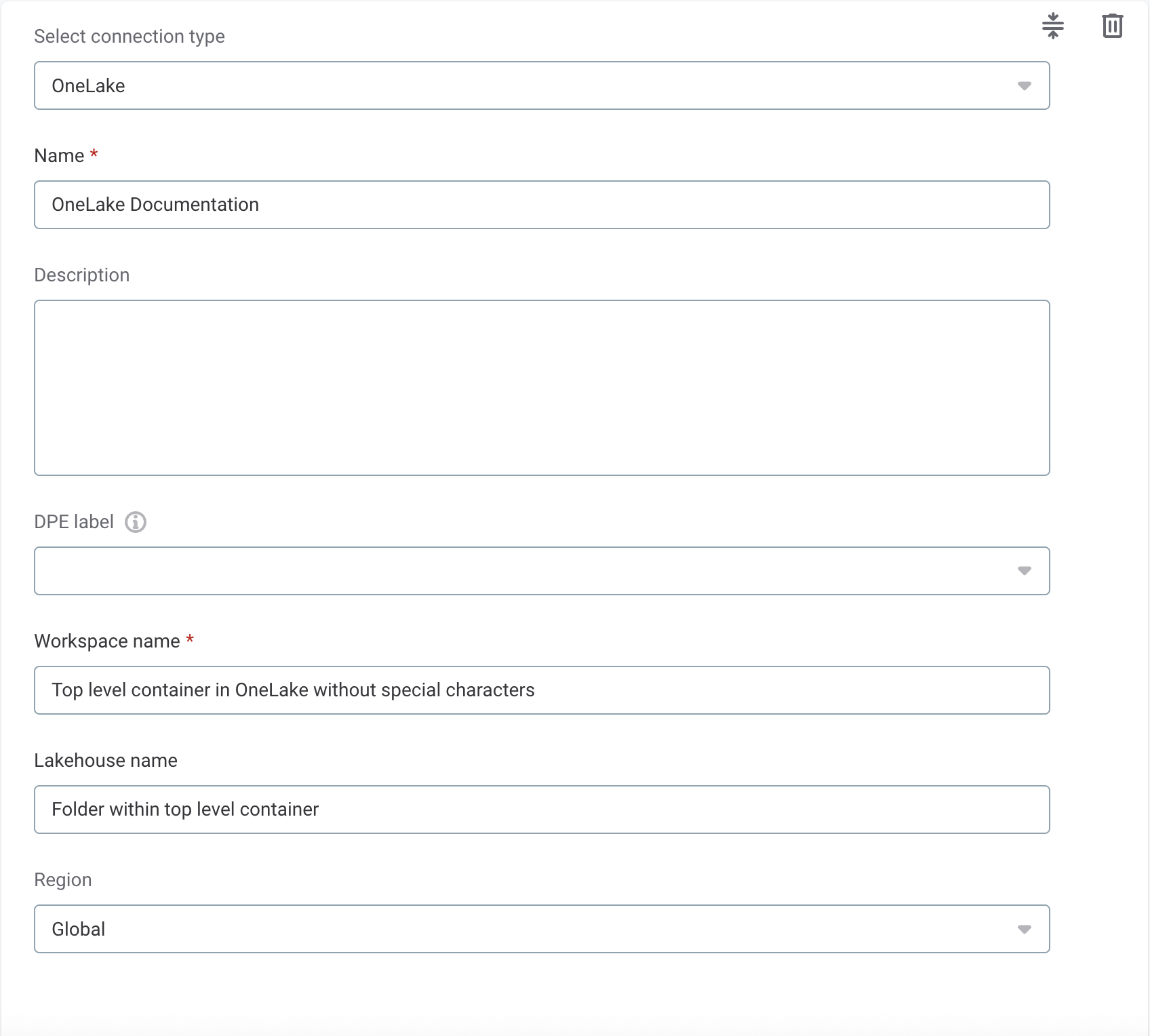 Connection settings