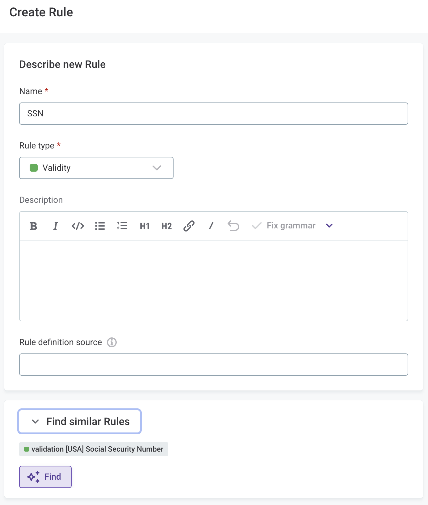 Find similar rules