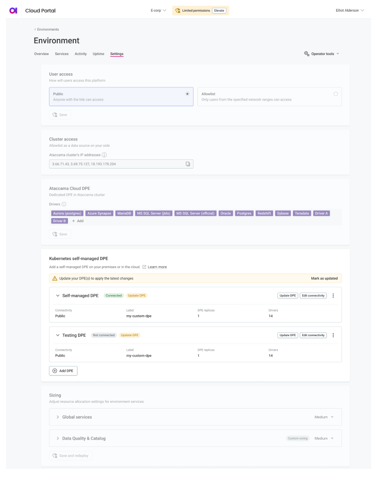 Self-service DPE reconfiguration