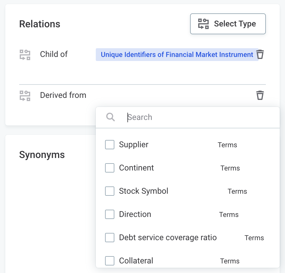 Add a term relationship