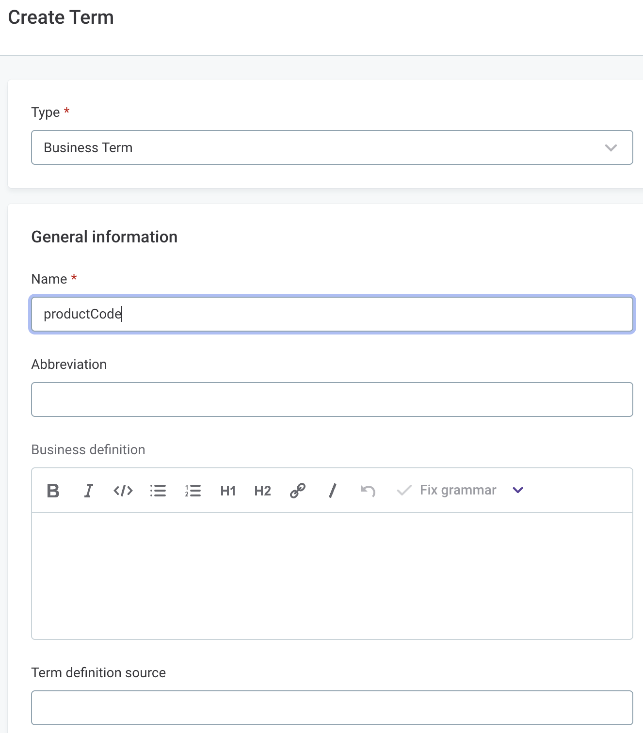 Create a term