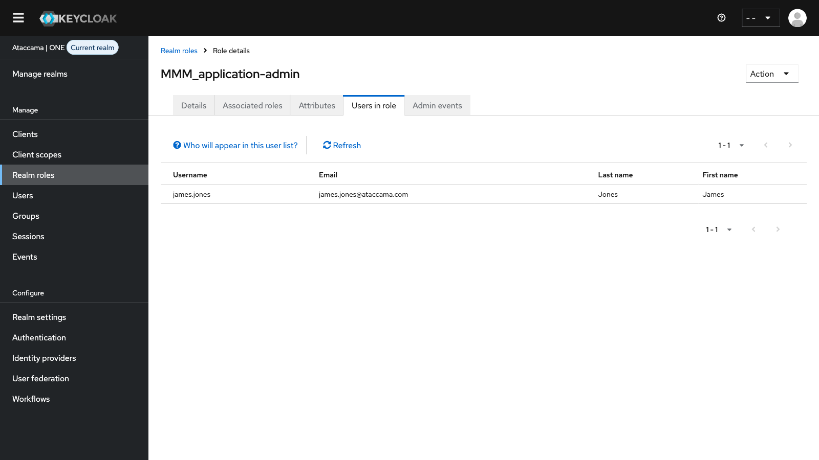 Users in role tab in Keycloak