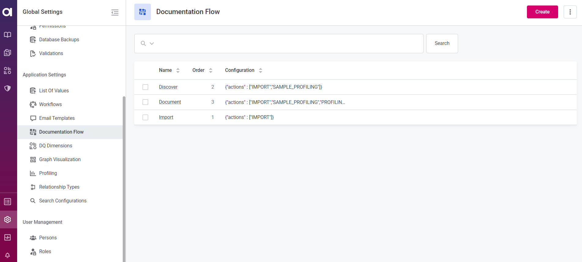 Documentation flow configurations