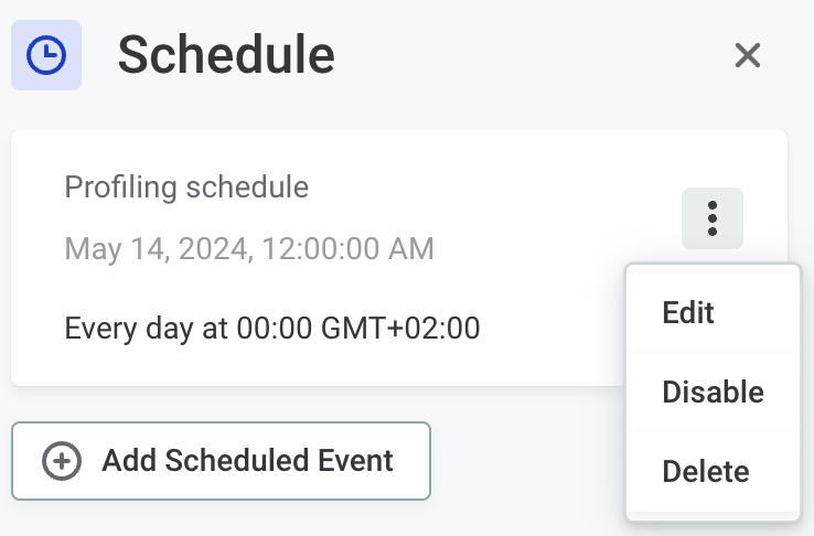 Edit scheduled events