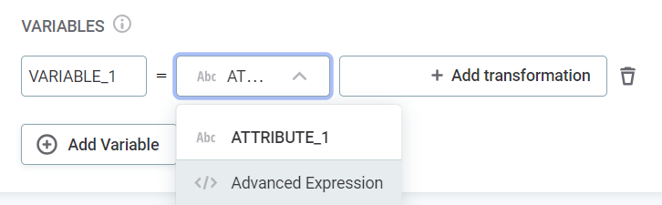 Advanced expression in variables