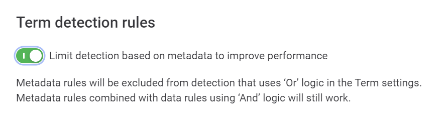 Limit metadata detection